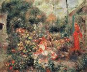 Young Girls in a  Garden in Montmartre Pierre Renoir